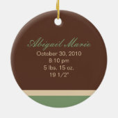 ベビーの第1クリスマスのカスタムなオーナメント (cocoa) セラミックオーナメント (裏面)