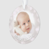 ベビーの第1クリスマスの休日の写真のオーナメント オーナメント (正面)