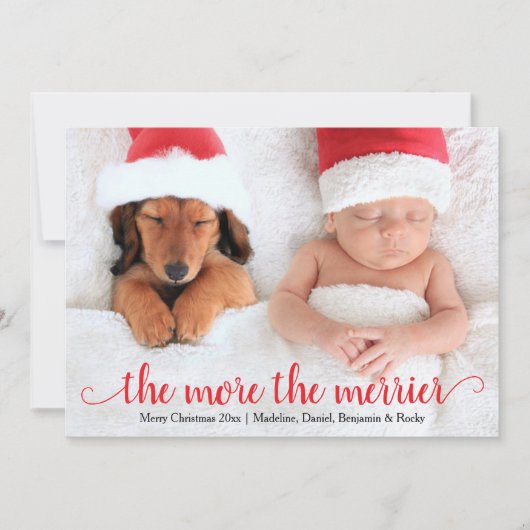 ベビーの第1クリスマスの休日の写真カード シーズンカード (正面)