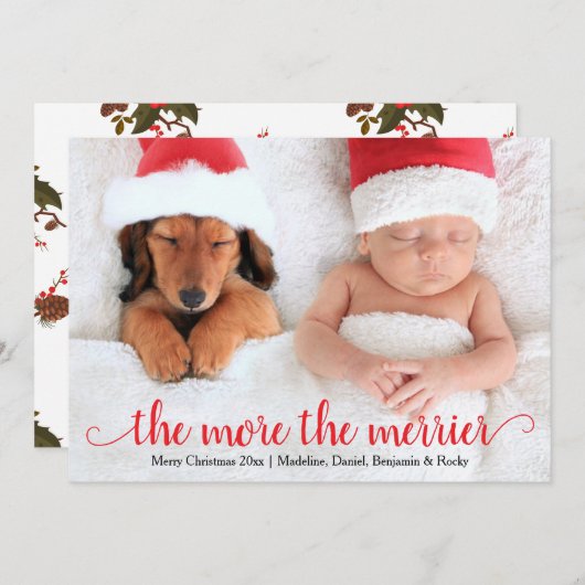 ベビーの第1クリスマスの休日の写真カード シーズンカード (正面/裏面)
