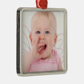 ベビーの第1クリスマスの写真 メタルオーナメント (右)