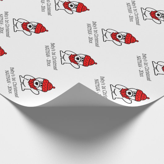 ベビーの第1クリスマスの名前入りな包装紙 ラッピングペーパー (角)