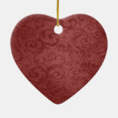 ベビーの第1クリスマスの赤い渦巻の写真 セラミックオーナメント (裏面)