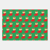 ベビーの第1クリスマス、クリスマスストッキング、ベビー雪だるま ラッピングペーパーシート (正面3)