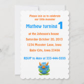 ベビーの第1モンスターの誕生会 招待状 (裏面)