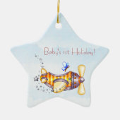 ベビーの第1休日の飛行機のオーナメント セラミックオーナメント (正面)