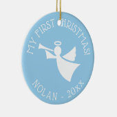 ベビーの第1回クリスマスツリーエンジェルオーナメント（名前あり） セラミックオーナメント (右)