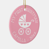 ベビーの第1回クリスマスツリーオーナメントとキャリッジ セラミックオーナメント (右)