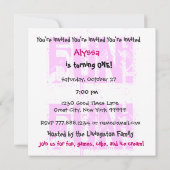 ベビーの第1誕生日の名前をカスタムするのモダンなハートV07B 招待状 (裏面)