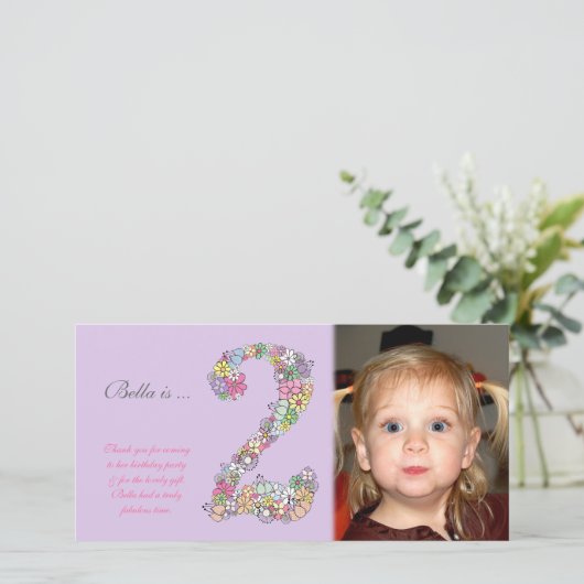 ベビーの第2誕生日は写真カード感謝していしています サンキューカード