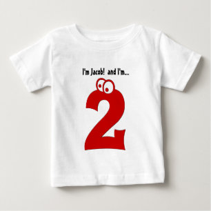 ベビーの第2誕生日大きい数2歳児 ベビーTシャツ