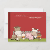 ベビーの納屋周囲の庭の相棒のサンキューカード サンキューカード (正面)
