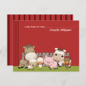 ベビーの納屋周囲の庭の相棒のサンキューカード サンキューカード (正面/裏面)