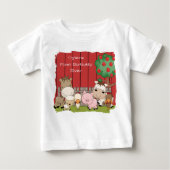 ベビーの納屋周囲の庭の相棒の乳児のクリーパー ベビーTシャツ (正面)