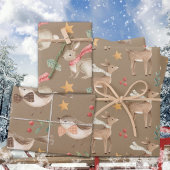 ベビーの素朴初めてのクリスマストナディアバニーバード ラッピングペーパーシート