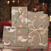 ベビーの素朴初めてのクリスマストナディアバニーバード ラッピングペーパーシート