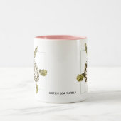 ベビーの緑のウミガメ ツートーンマグカップ (中央)