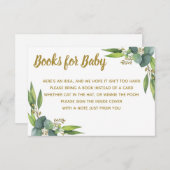 ベビーの緑の草木の金ゴールドのベビーシャワーの挿入物のための本 エンクロージャーカード (正面/裏面)