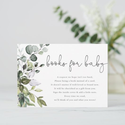 ベビーの緑の赤男女兼用ちゃんシャワー用の本 エンクロージャーカード (スタンド正面)