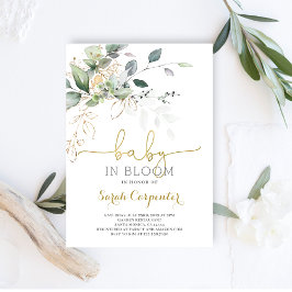 ベビーの緑の開花への招待 招待状