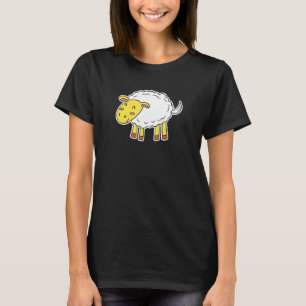 ベビーの羊飼いと農家の牧民のために笑う羊 Tシャツ