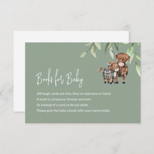 ベビーの聖牛農場動物の緑のための本 エンクロージャーカード (正面/裏面)