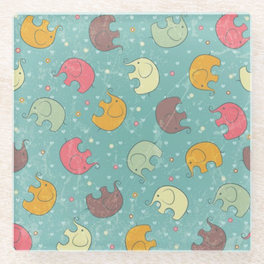 ベビーの背景 ガラスコースター (正面)