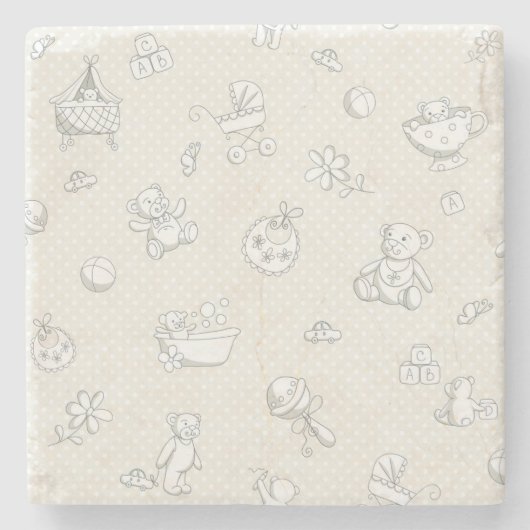 ベビーの背景 ストーンコースター (正面)