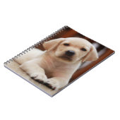 ベビーの腹に置いている黄色いラブラドールの小犬 ノートブック (左側)