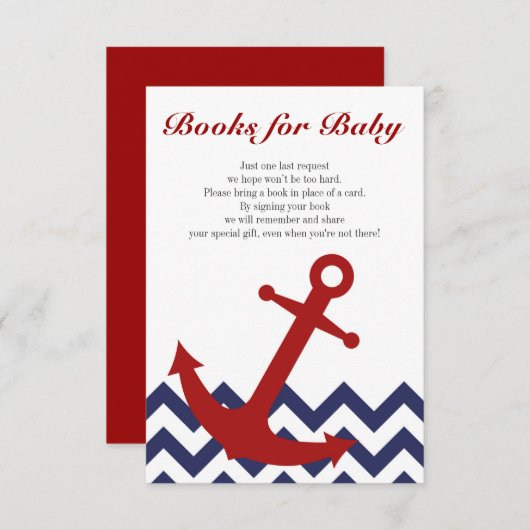 ベビーの航海のなベビーシャワーの本の要求のための本 エンクロージャーカード (正面/裏面)