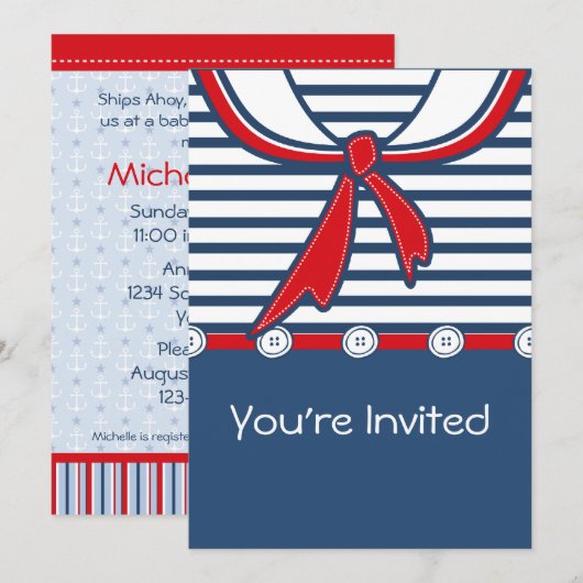ベビーの船員服B 招待状 (正面/裏面)