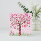 ベビーの花の木 | 出産発表の少女 案内状 (スタンド正面)