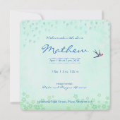 ベビーの花の木 | 出産発表の少年 案内状 (裏面)