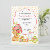 ベビーの花束のシャワーの招待状の正方形 招待状 (スタンド正面)