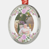 ベビーの花枠付き初めてのクリスマス メタルオーナメント (左)