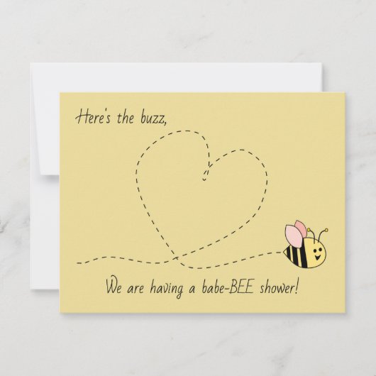 ベビーの蜂の女の子のシャワー 招待状 (正面)