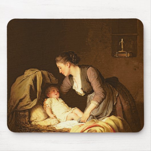 ベビーの衣服をとること、1880年 マウスパッド (正面)