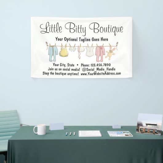 ベビーの衣類のClotheslineは衣服のブティックをからかいます 横断幕 (トレードショー)