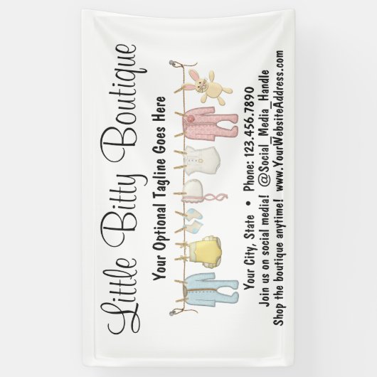 ベビーの衣類のClotheslineは衣服のブティックをからかいます 横断幕 (縦)
