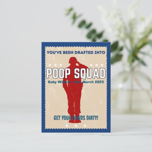 ベビーの表示 – ウンチ分隊に徴兵された ポストカード (スタンド正面)