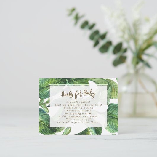 ベビーの要求のための本は熱帯葉を梳きます エンクロージャーカード (スタンド正面)