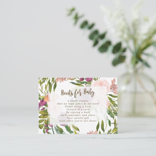 ベビーの要求のための本は緑の草木の花模様を梳きます エンクロージャーカード (スタンド正面)