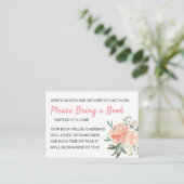 ベビーの要求シャワーのための花のモモのシャクヤクの本 エンクロージャーカード (スタンド正面)