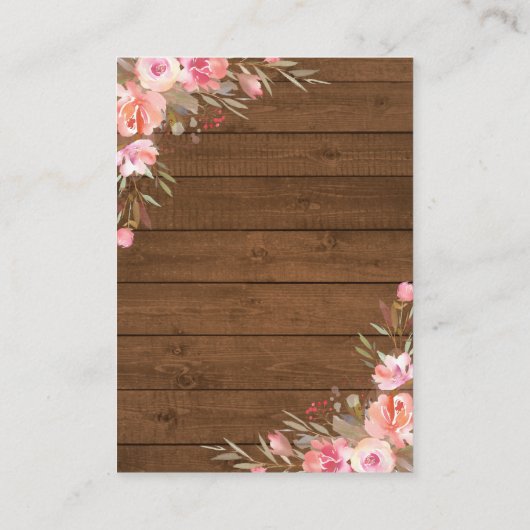 ベビーの要求女の子のシャワーのための素朴なピンクの本 エンクロージャーカード (裏面)