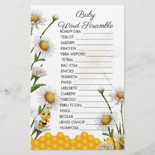 ベビーの言葉スクランブルママBeeテーマのハニカム (正面)