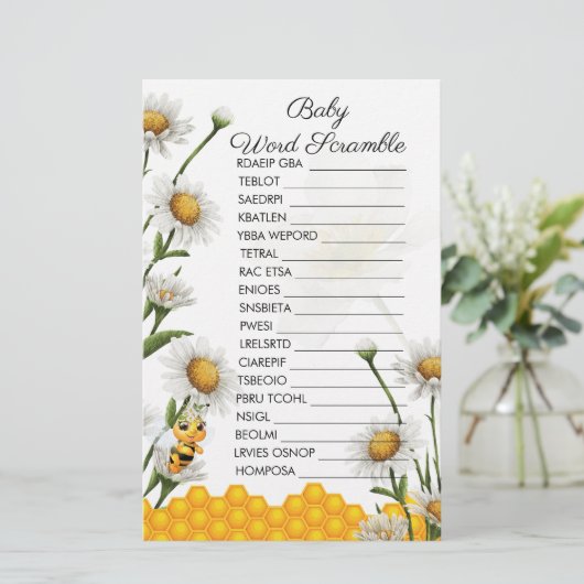 ベビーの言葉スクランブルママBeeテーマのハニカム (スタンド正面)