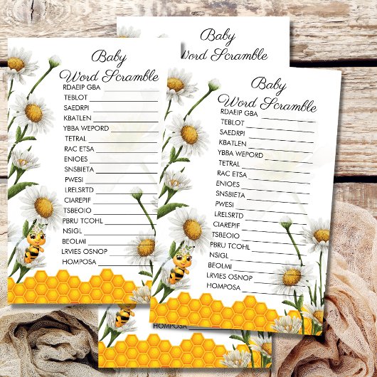ベビーの言葉スクランブルママBeeテーマのハニカム