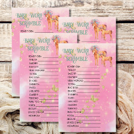 ベビーの言葉スクランブル魔法のユニコーンと蝶