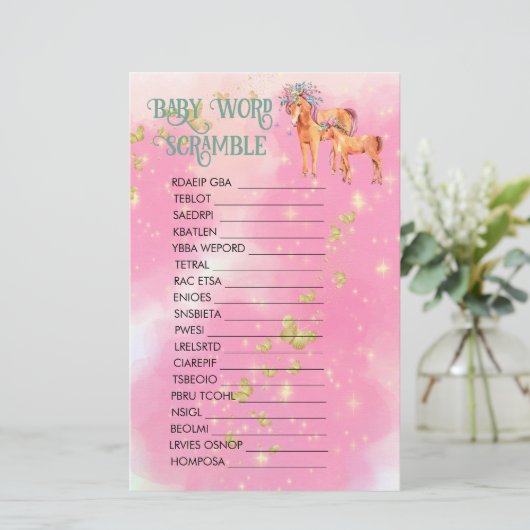 ベビーの言葉スクランブル魔法のユニコーンと蝶 (スタンド正面)