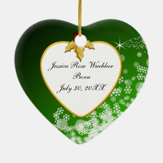 ベビーの記念写真クリスマス装飾 セラミックオーナメント (裏面)